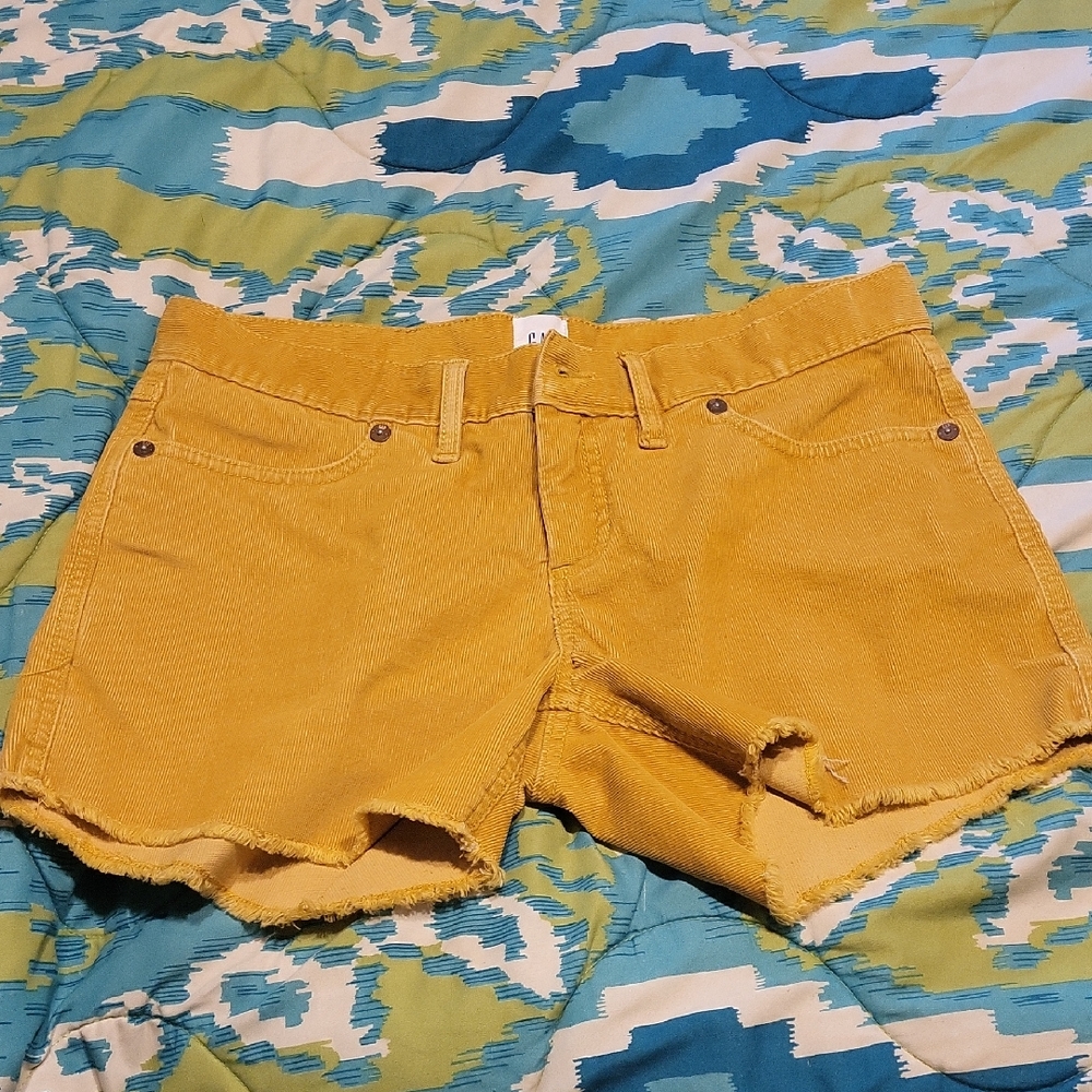 GAP Yellow Corduroy Shorts for Women